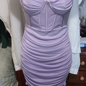 Lavender Corset Bodycon Dress
